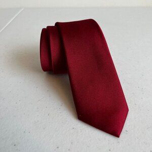 Express Skinny Red Tie - 100% Silk